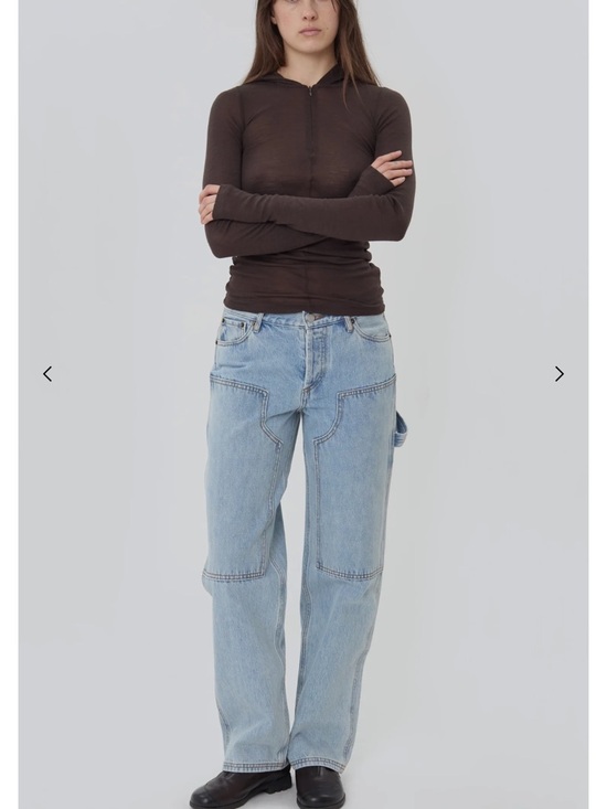 Still Here Denim - Light Blue Wide-Leg Carpenter Jeans - Women's Light Blue Denim
